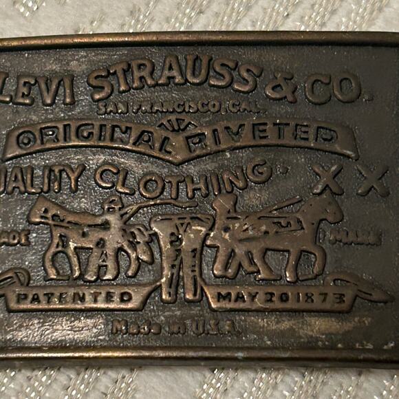 Vintage Levi Strauss & Company Belt Buckle San Francisco Original Riveted - Picture 2 of 4